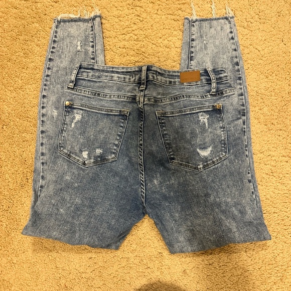 Judy Blue Distressed Blue Boyfriend Jeans - Picture 2 of 4